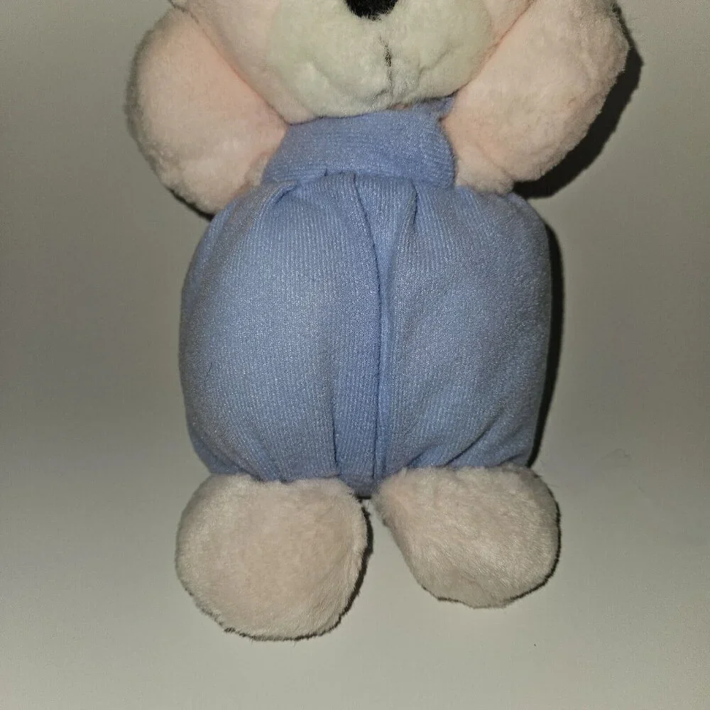 VTG America Wego Pink Teddy Bear Plush Blue Overalls 8